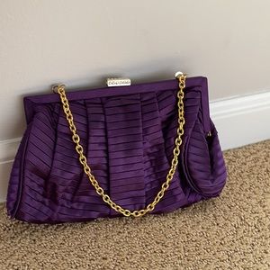 Vintage Jessica McClintock purple clutch with chain
